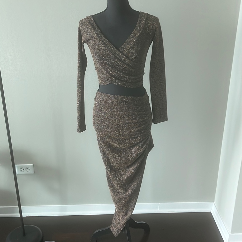 2 Piece Mulit Gold Glitter